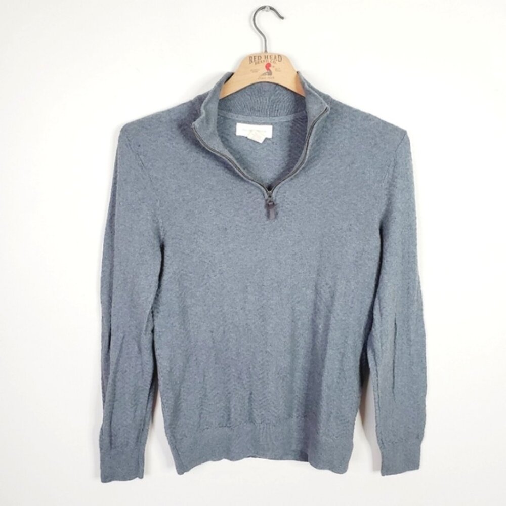 Frederik Anderson Copenhagen Golf Cotton Mens Quarter Zip Grey Pullover Sweater